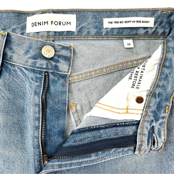 Aritzia Denim Forum The 90s So Soft Hi Rise Baggy jeans Size 25inches Inseam 29 - Picture 2 of 14